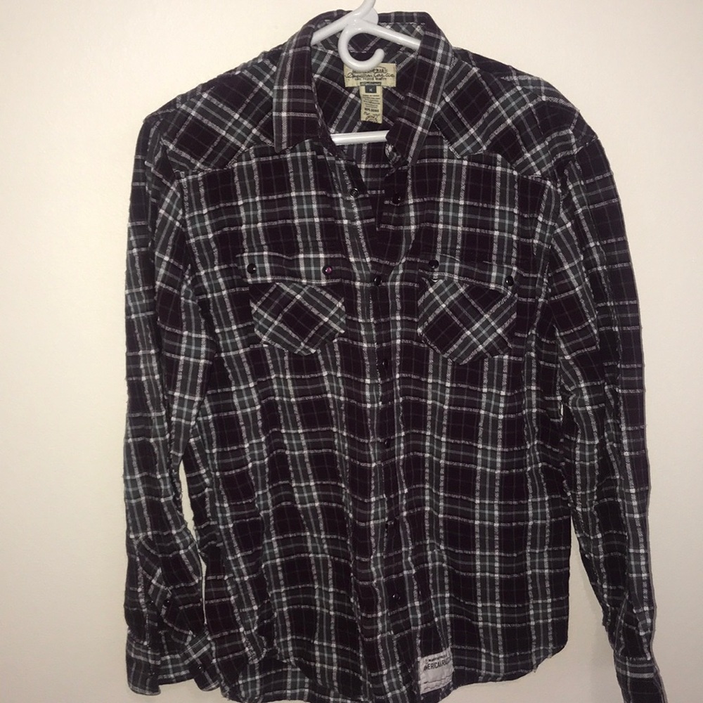 3/$25 Vintage Flannel plaid long sleeve buttondown shirt